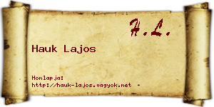 Hauk Lajos névjegykártya